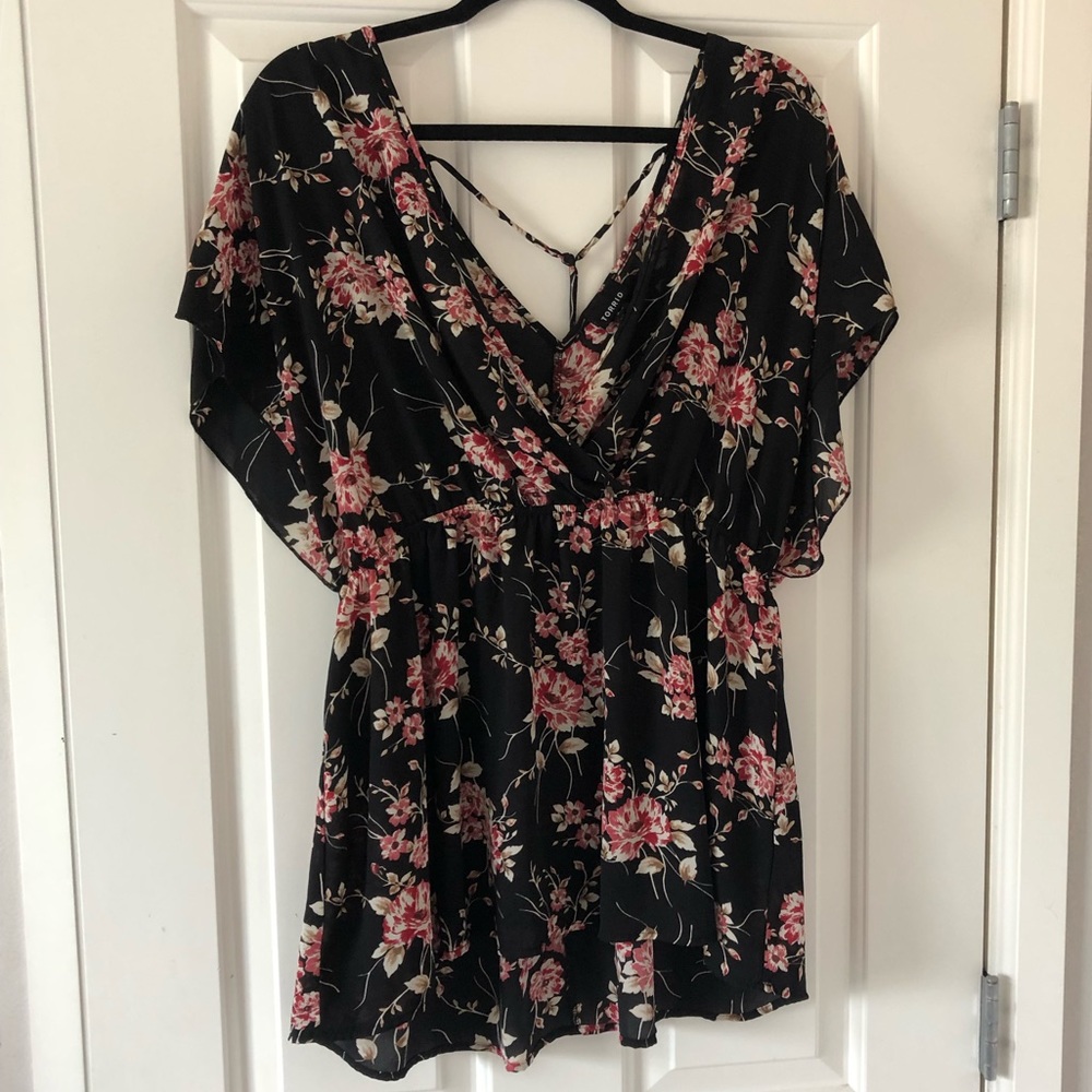 Torrid Flirty Floral Blouse